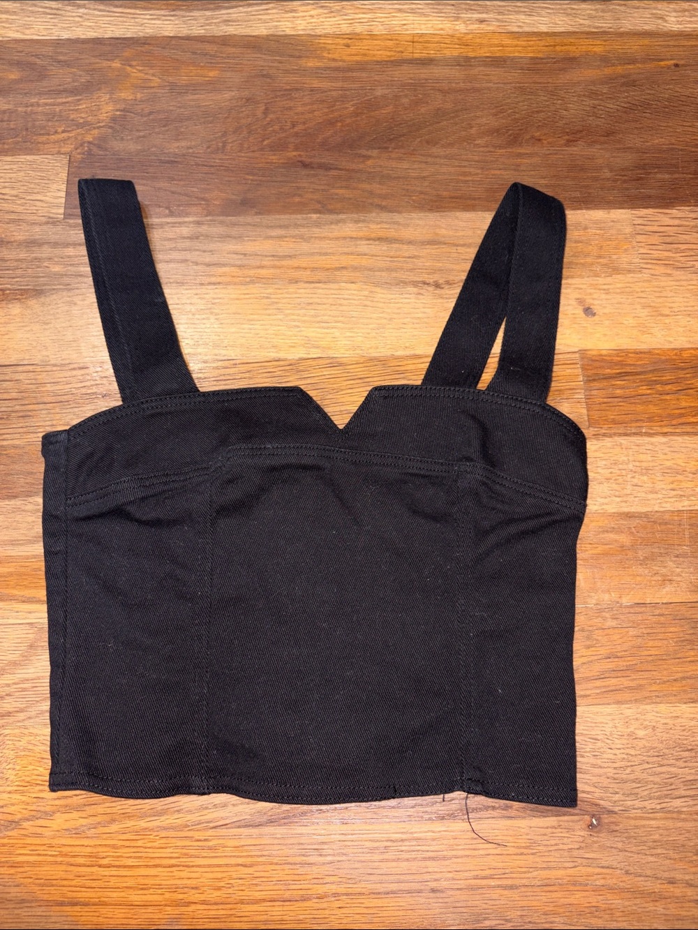 DIVIDED black denim corset tank top